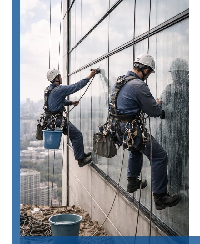 Профессиональная мойка фасадных окон альпинистами в Россоши