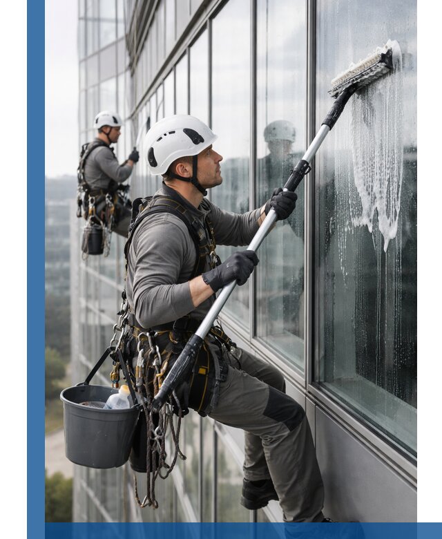 Высотная мойка сплошного остекления с выездом в Россоши