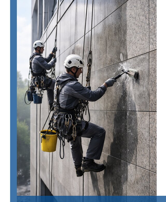 Профессиональная мойка фасада из керамогранита в Россоши