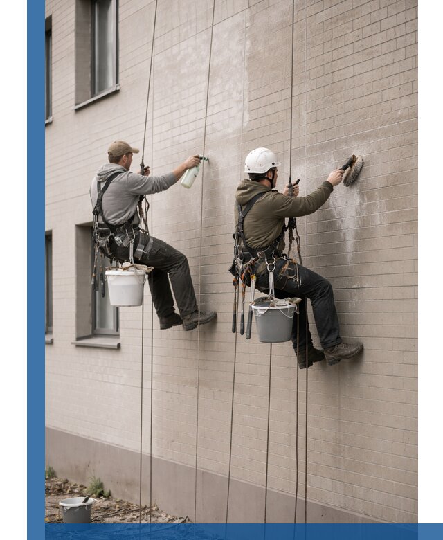 Удаление высолов с фасада зданий в Россоши без повреждений и следов