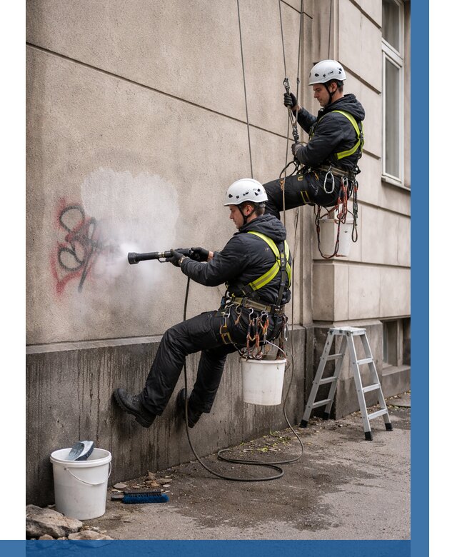 Удаление граффити с фасада в Россоши от 4666 р. | ВЫСОТНИК-Рсс