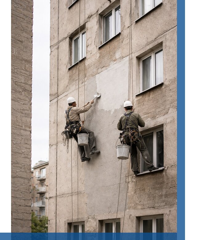 Косметический ремонт фасада в Россоши от 1141 р. | ВЫСОТНИК-Рсс