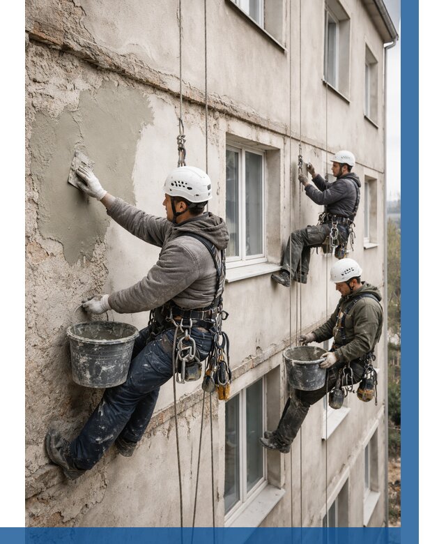 Ремонт штукатурного фасада в Россоши от 778 р. под ключ | ВЫСОТНИК-Рсс