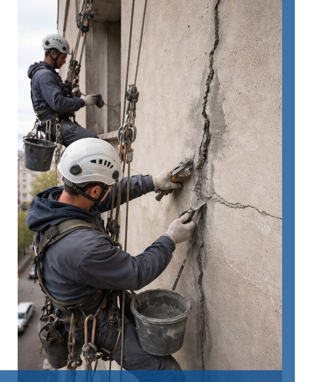 Заделка трещин на фасаде в Россоши от 933 р. | ВЫСОТНИК-Рсс