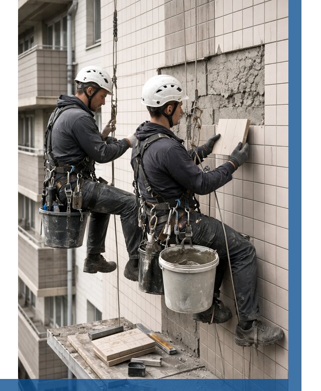 Ремонт облицовки фасада плиткой в Россоши от 1866 р. | ВЫСОТНИК-Рсс