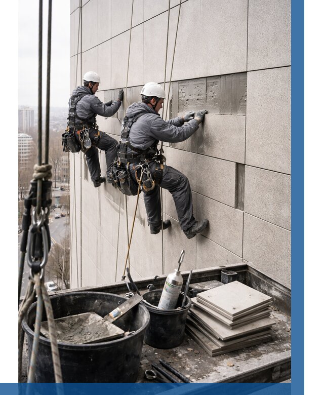 Ремонт фасада из керамогранита в Россоши от 2592 р. | ВЫСОТНИК-Рсс