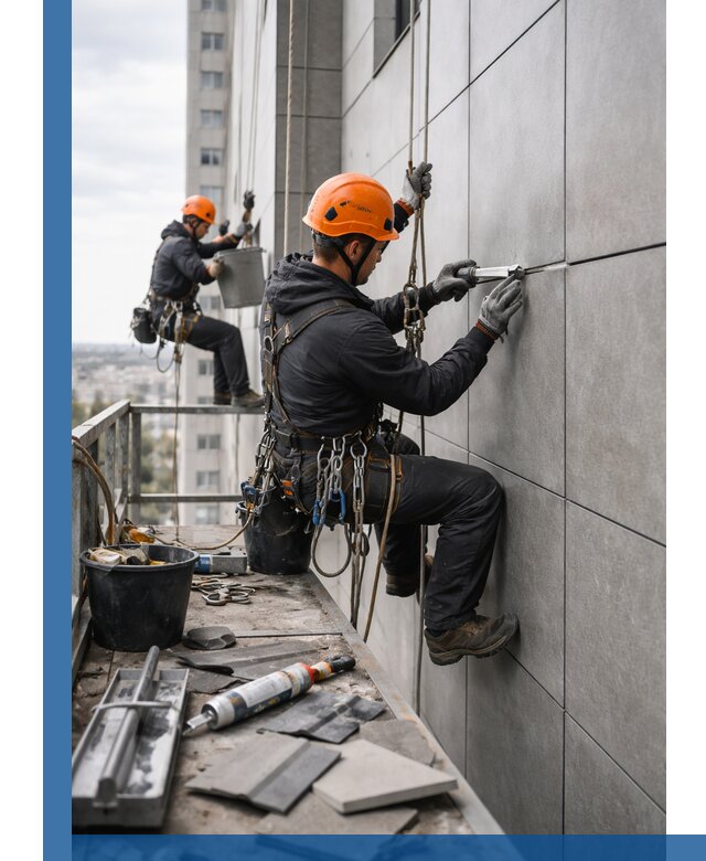 Профессиональный ремонт фасада из керамогранита в Россоши