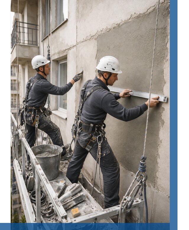 Штукатурка фасада на высоте в Россоши от 933 р. | ВЫСОТНИК-Рсс