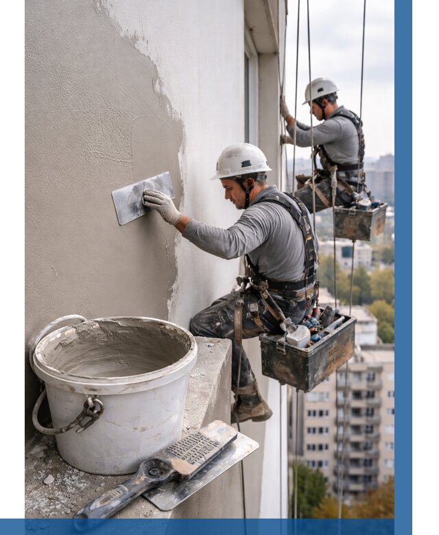 Шпаклевка фасада на высоте в Россоши от 726 р. | ВЫСОТНИК-Рсс