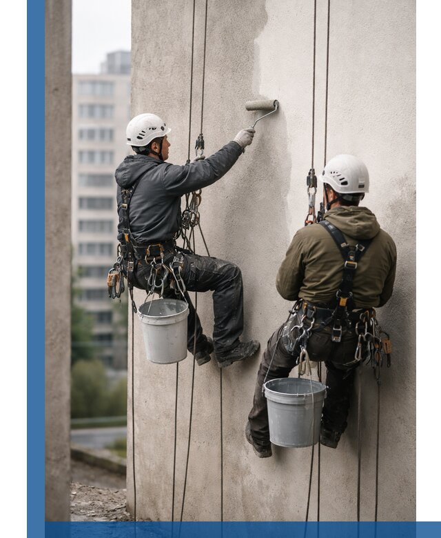 Покраска фасадов высотными альпинистами в Россоши с гарантией