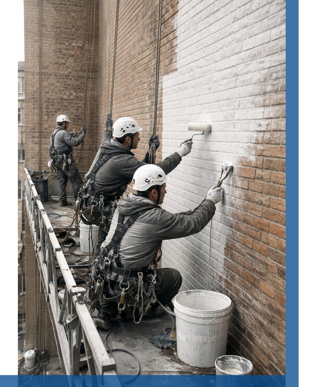 Покраска кирпичного фасада в Россоши от 363 р. | ВЫСОТНИК-Рсс