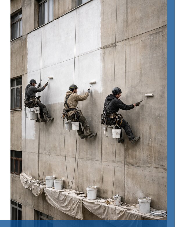 Покраска бетонного фасада в Россоши от 363 р за м2 | ВЫСОТНИК-Рсс