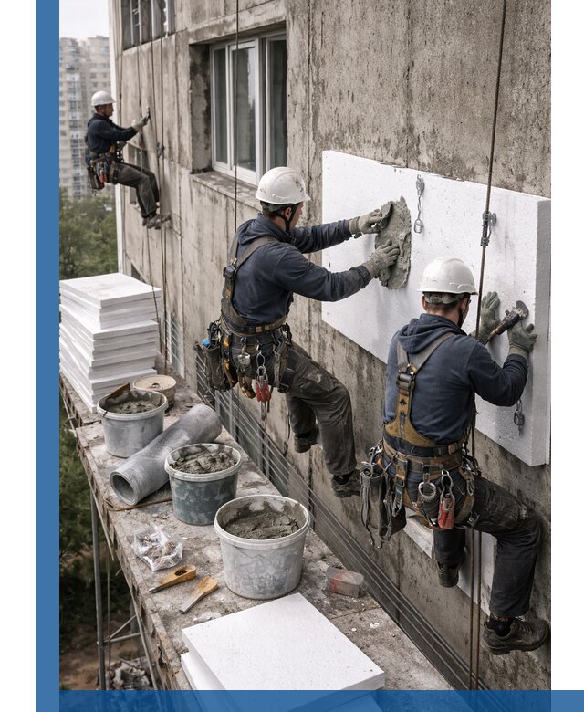 Утепление фасада пенополистиролом в Россоши под ключ