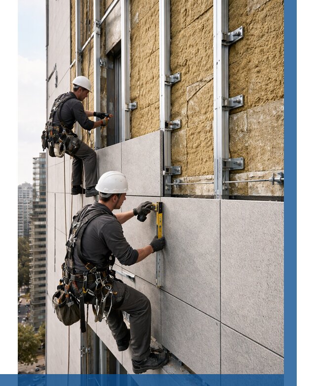 Монтаж вентилируемого фасада в Россоши от 3629 р. | ВЫСОТНИК-Рсс