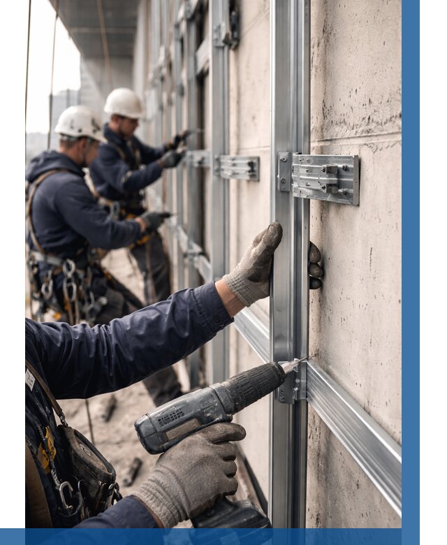 Монтаж подсистемы вентфасада в Россоши от 881 р. | ВЫСОТНИК-Рсс