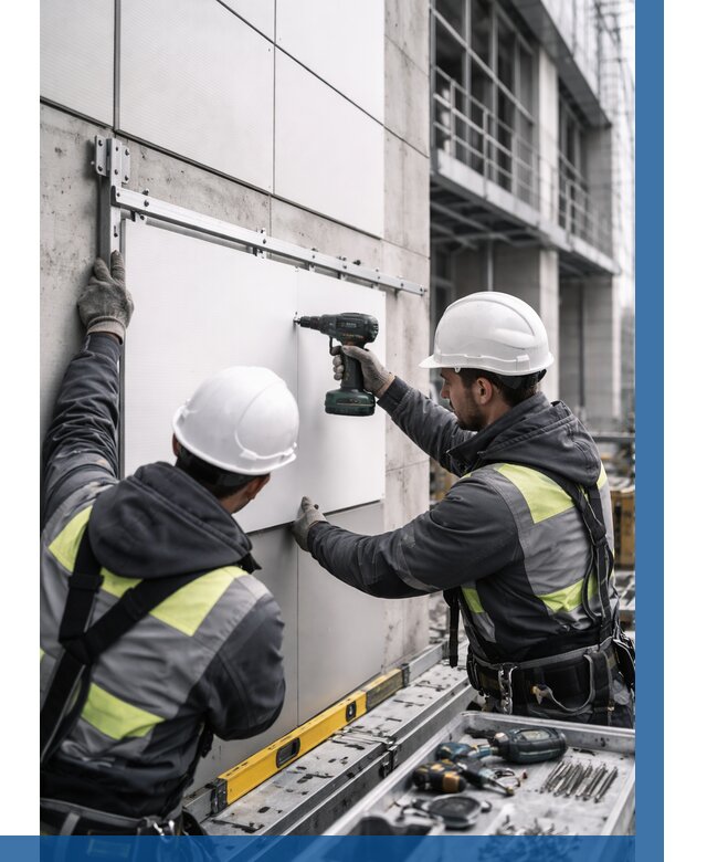 Монтаж композитных панелей фасада в Россоши от 2592 р. | ВЫСОТНИК-Рсс