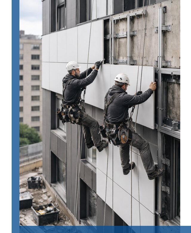 Монтаж композитных панелей фасада в Россоши под ключ