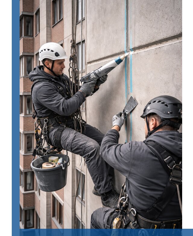 Вторичная герметизация швов фасада и кровли в Россоши