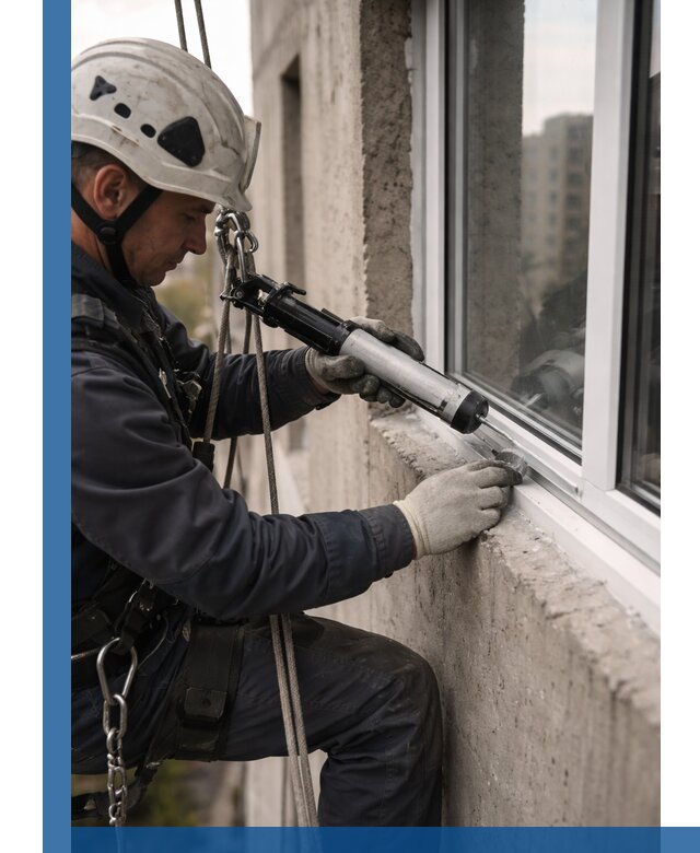 Герметизация оконных швов снаружи в Россоши профессионально