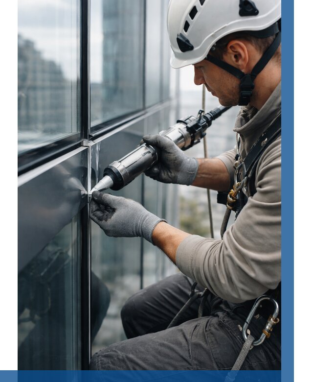 Герметизация стыков витража в Россоши от 1244 р. | ВЫСОТНИК-Рсс