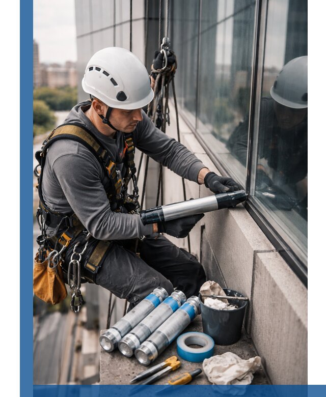 Герметизация стыков витража в Россоши для герметичных фасадов