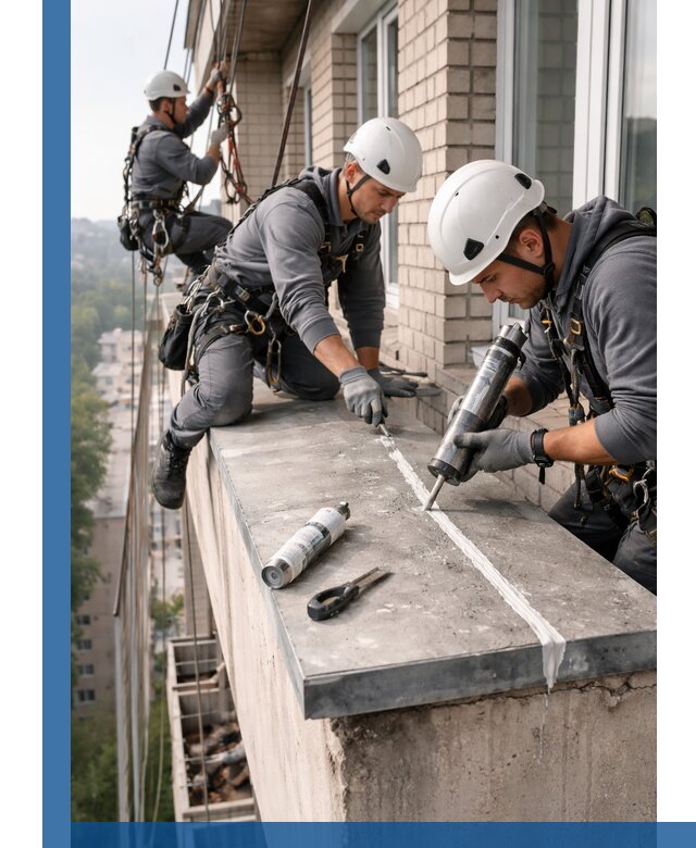 Герметизация балконного козырька в Россоши профессионально