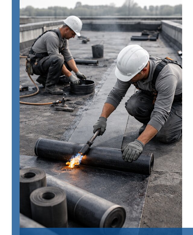 Ремонт рулонной кровли в Россоши герметизация и восстановление