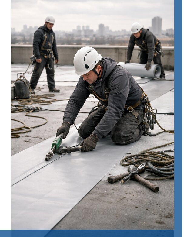 Ремонт мембранной кровли в Россоши от 1866 р./м2 | ВЫСОТНИК-Рсс