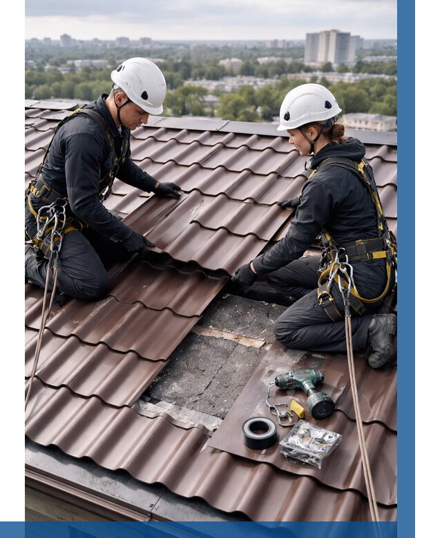 Ремонт металлочерепицы на крыше в Россоши от 933 р. | ВЫСОТНИК-Рсс