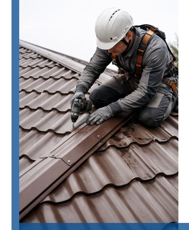 Ремонт металлочерепицы на крыше в Россоши профессионально