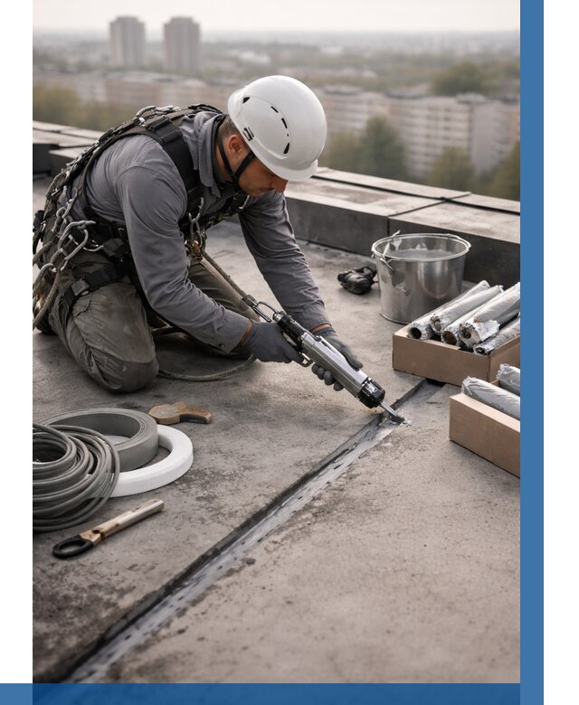 Герметизация швов кровли в Россоши от 467 р./м2 | ВЫСОТНИК-Рсс