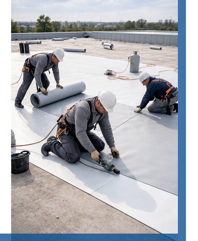 Монтаж мембранной кровли под ключ в Россоши от 1244 р. | ВЫСОТНИК-Рсс