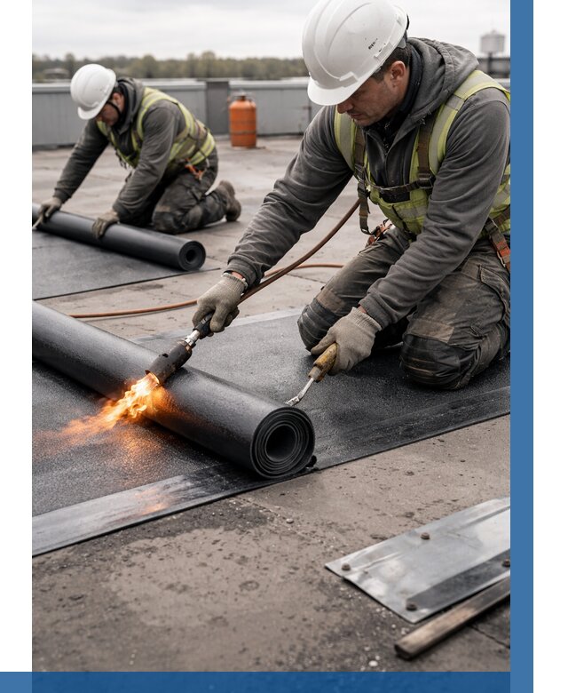 Монтаж наплавляемой кровли в Россоши от 881 р. — ВЫСОТНИК-Рсс