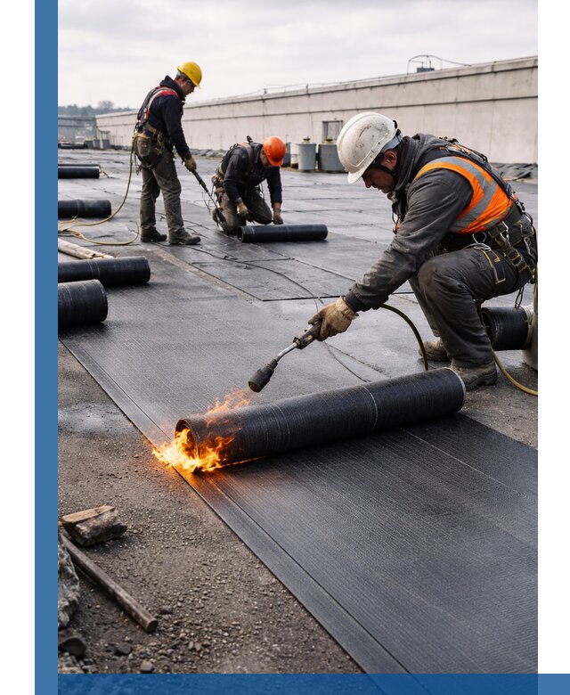 Монтаж наплавляемой кровли в Россоши профессионально
