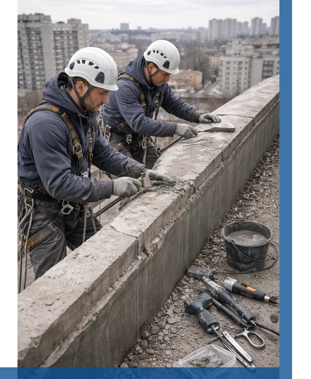 Ремонт парапета на кровле в Россоши от 1555 р. | ВЫСОТНИК-Рсс