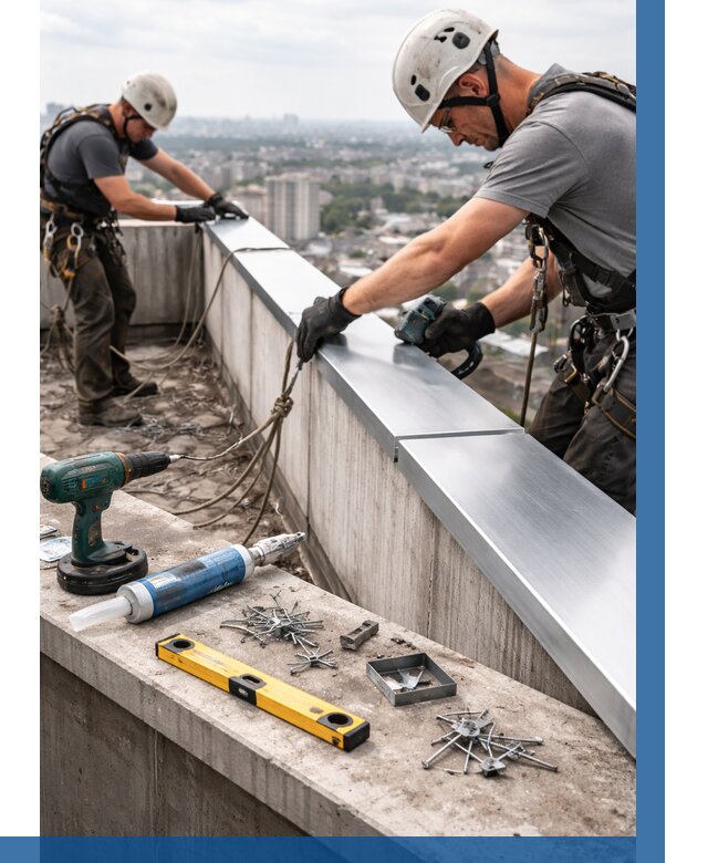 Монтаж парапетных крышек в Россоши от 830 р. | ВЫСОТНИК-Рсс