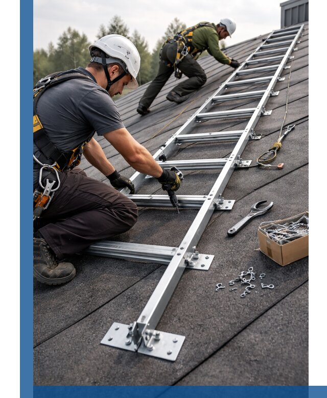 Профессиональный монтаж кровельной лестницы в Россоши под ключ