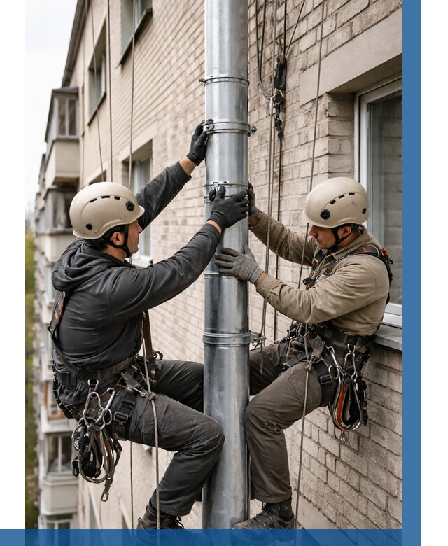 Замена водосточных труб в Россоши от 6740 р. | ВЫСОТНИК-Рсс