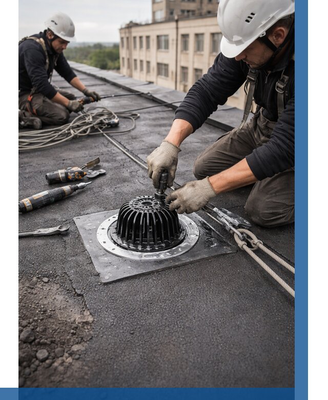 Установка водосточных воронок в Россоши цена от 3629 р. | ВЫСОТНИК-Рсс