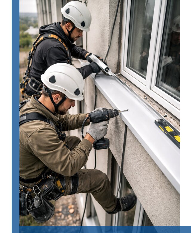 Профессиональный монтаж оконных отливов и отведения воды в Россоши