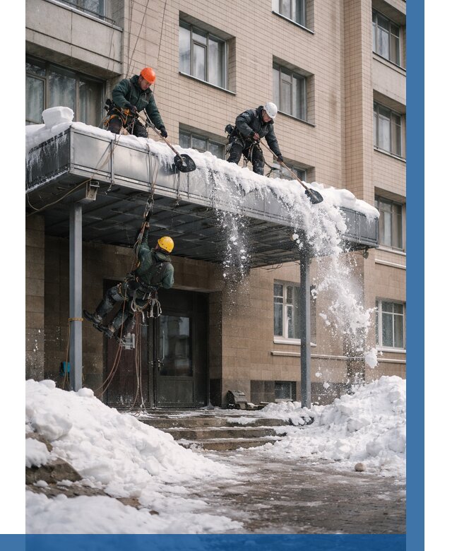 Очистка козырьков от снега в Россоши от 3629 р. | ВЫСОТНИК-Рсс