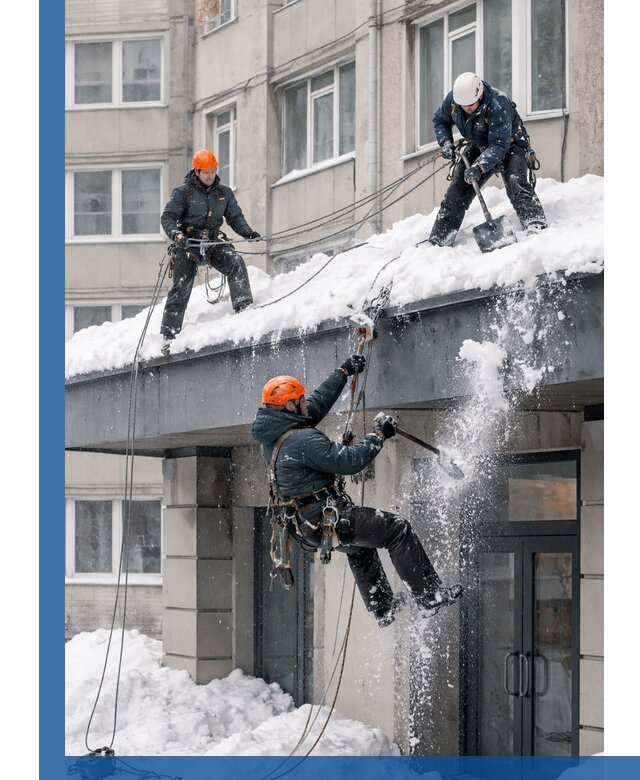 Безопасная очистка навесов от снега в Россоши круглогодично