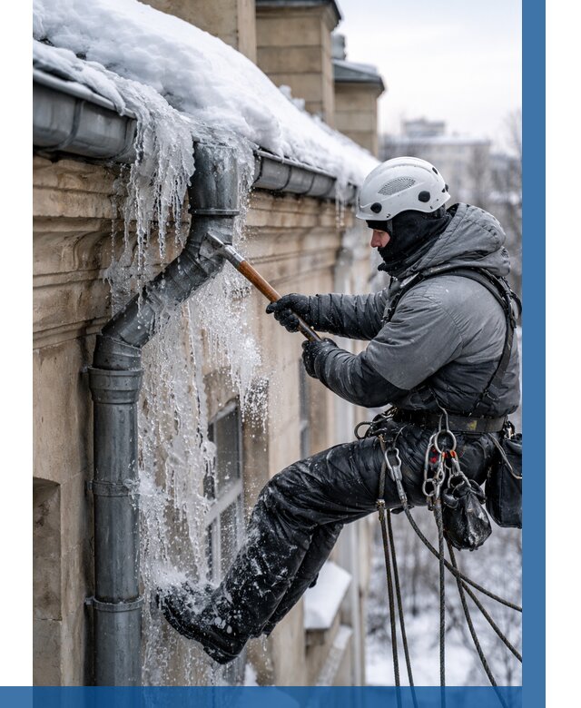 Очистка водостоков от льда в Россоши от 3629 р. | ВЫСОТНИК-Рсс