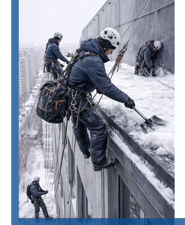 Абонентское обслуживание кровли зимой в Россоши регулярный уход