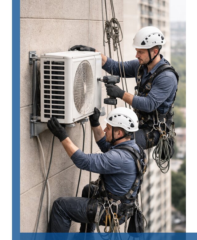 Монтаж внешнего блока кондиционера в Россоши установка и крепление