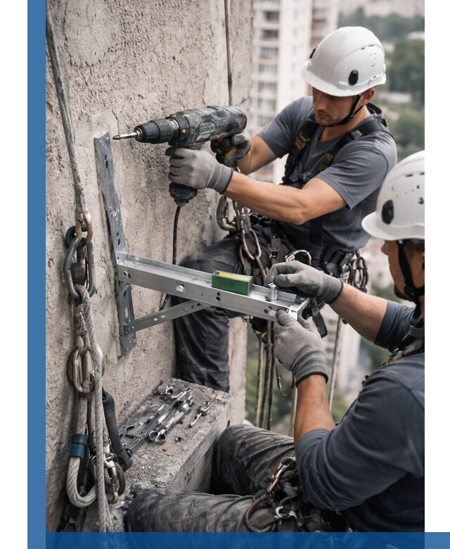 Установка кронштейнов кондиционера и крепежа в Россоши