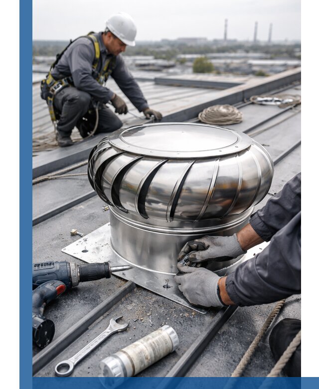 Установка дефлекторов на кровле в Россоши профессионально