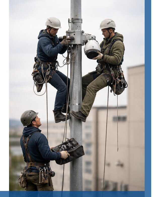 Установка видеокамер на мачте в Россоши от 8814 р. | ВЫСОТНИК-Рсс