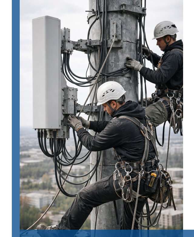 Монтаж оборудования связи на мачте в Россоши с пусконаладкой