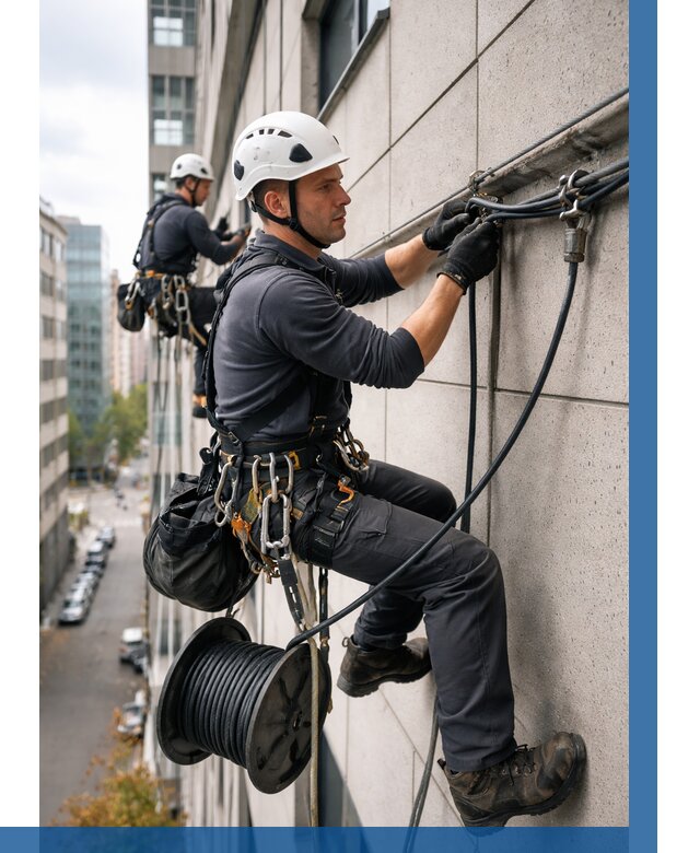 Прокладка кабеля по фасаду в Россоши от 363 р. | ВЫСОТНИК-Рсс